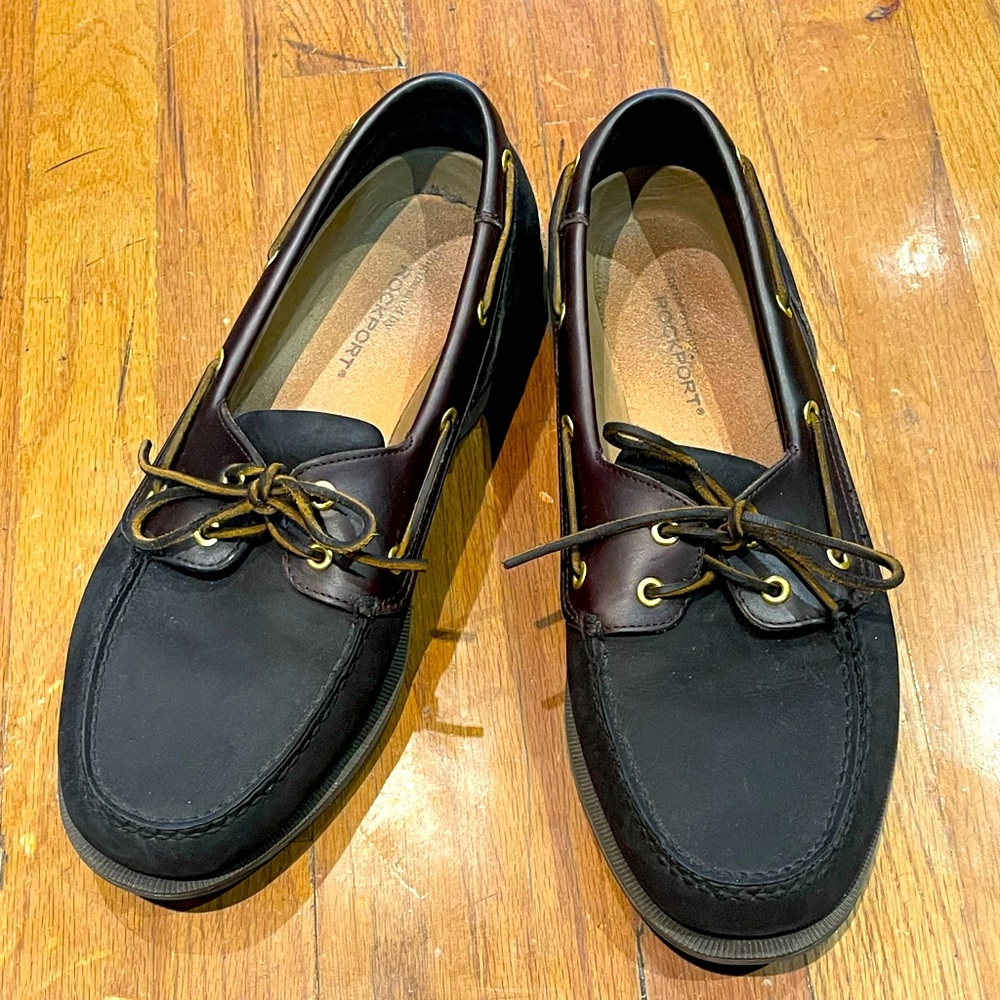 Black Rockport Boat Shoes